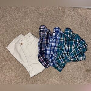 Set of 3 Janie and Jack Plaid Button-Up Shirts and Vineyard Vines Pants